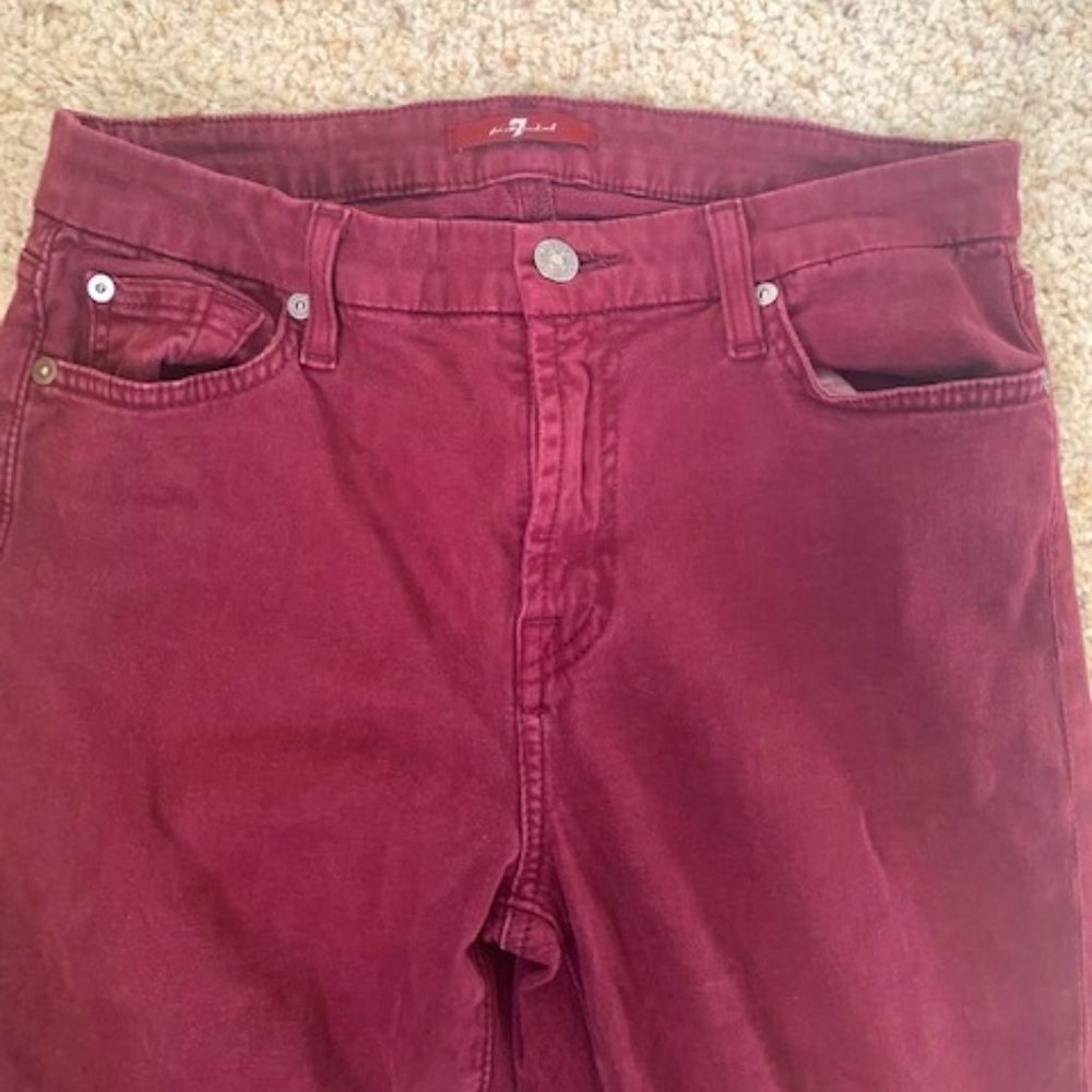 Seven For All Mankind Slim Fit Burgundy Jeans